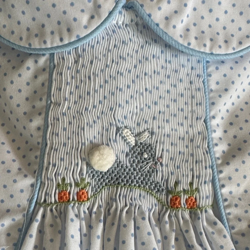 Little English Chest Smocked Short Set- Bunny New With Tags